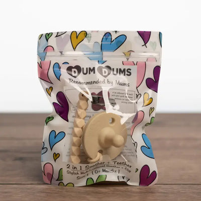 Dum Dums | Smokk med smokkelenke og klips | Cream