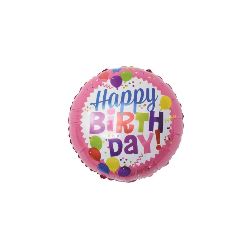 Folieballong Rund Happy Birthday